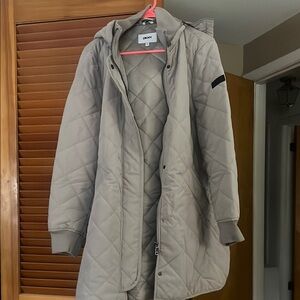 DKNY Women's Gray Quilted Jacket